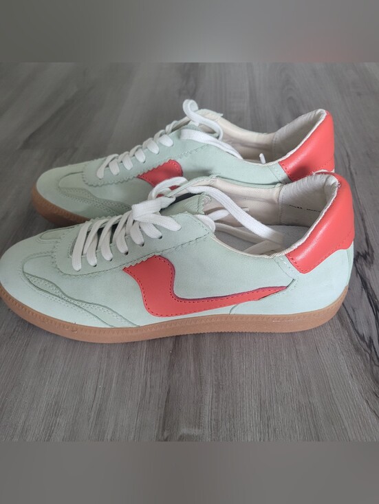 Dolce Vita Shoes - Dolce Vita Mint Green and Coral Accent Sneakers